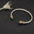 David Yurman 5mm Gold-End Blue Diamond Cable Cuff Bracelet