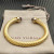 David Yurman 7mm Gold-Tone Cable Cuff Bracelet Purple Diamonds