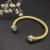 David Yurman 7mm Gold Cable Cuff Bracelet with Blue Diamond End Caps and Inlay