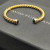David Yurman 6mm Gold Black Diamond Cable Cuff Bracelet