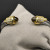David Yurman 7mm Gold-Tone End Caps Sterling Silver Cable Cuff Bracelet Brown Diamonds