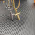 David Yurman Gold Chevron Cross White Diamond Necklace