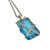 David Yurman Blue Crystal Bezel Pendant Necklace