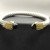 David Yurman 7mm Gold-Tone End Caps Sterling Silver Cable Cuff Bracelet Black Diamonds