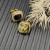 David Yurman 7mm Gold Square Black Diamond Stud Earrings