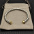 David Yurman 6mm Gold and Silver Dome-End Cable Cuff Bracelet