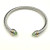 David Yurman 5mm Double Diamond End Light Green Diamond Cuff Bracelet Silver