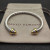 David Yurman 5mm Gold and Silver Gold End Cuff Bracelet, Fits Wrist Size 16cm - 20cm
