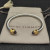 David Yurman 5mm Gold Cable Bracelet with Faceted Edge Design and Purple Diamonds