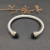David Yurman 7mm Gold and Silver Double End Cap Deep Green Diamond Cable Bracelet