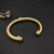 David Yurman 7mm Gold-Tone Beaded Cable Bracelet with White Diamond Accents