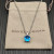 David Yurman Sterling Silver 11mm Four-Prong Blue Diamond Necklace