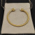 David Yurman Gold 4mm Faceted Pearl Bangle Bracelet
