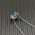 David Yurman Silver 8mm Four-Prong Blue Diamond Necklace Adjustable 42+3+3cm