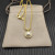 David Yurman 11mm Gold Round Pearl Pendant Necklace