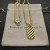David Yurman Gold Square Wave Pendant Necklace, 3mm Chain, Length 50cm + 5cm