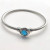 David Yurman 3mm Cable Wire Square Blue Diamond Bangle Bracelet