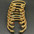 David Yurman Gold 5mm Five-Row Cable Bracelet with Black Pav&Atilde;&copy; Diamonds