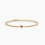 David Yurman 4mm Gold Single Stone Red Diamond Bracelet