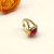 David Yurman Gold 14mm Square Red Pav&Atilde;&copy; Diamond Ring