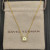 David Yurman Gold 8mm Four-Prong Green Diamond Necklace
