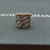David Yurman Silver Gold and Silver Saddle Ring