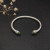 David Yurman 5mm Gemstone Light Green Diamond Station Cuff Bracelet