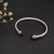 David Yurman 5mm Double Diamond End Champagne Diamond Cuff Bracelet Silver