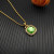 David Yurman Gold 14mm Square Green Diamond Necklace