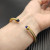 David Yurman 4mm Gold Deep Blue Sapphire Diamond Bangle Bracelet