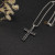David Yurman Double Cable Cross Necklace with Black Diamonds