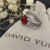 David Yurman Small Pav&Atilde;&copy; Red Diamond Ring