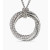 David Yurman 26mm Silver Circle Diamond Accent Sweater Necklace, 1.5mm Chain, Adjustable 90cm Length
