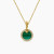 David Yurman 17.8mm Gold Round Peacock Green Diamond Necklace