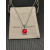 David Yurman 14mm Square Red Diamond Necklace