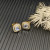 David Yurman 7mm Gold Square White Diamond Stud Earrings