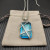 David Yurman Blue Crystal Bezel Pendant Necklace