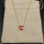 David Yurman Gold 8mm Four-Prong Red Diamond Necklace