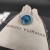 David Yurman 14mm Cushion Square Blue Diamond Ring with Center Stone