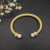 David Yurman 7mm Gold-Set Stone Pearl Cuff Bracelet