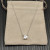 David Yurman Sterling Silver 8mm Four-Prong White Diamond Necklace Adjustable 42+3+3cm