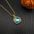David Yurman Gold 14mm Square Blue Diamond Necklace