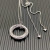 David Yurman 26mm Silver Circle Diamond Accent Sweater Necklace, 1.5mm Chain, Adjustable 90cm Length