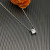 David Yurman Sterling Silver 8mm Four-Prong White Diamond Necklace Adjustable 42+3+3cm