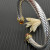David Yurman 7mm Gold-Tone End Caps Sterling Silver Cable Cuff Bracelet Champagne Diamonds