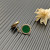 David Yurman 14mm Gold Malachite Diamond Circle Stud Earrings