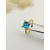 David Yurman Gold 8mm Four-Prong Blue Diamond Ring