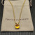 David Yurman Gold 11mm Four-Prong Yellow Diamond Necklace
