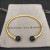 David Yurman 3mm Gold Cable Bracelet with Black Onyx