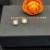David Yurman 7mm Gold Square White Agate Stud Earrings